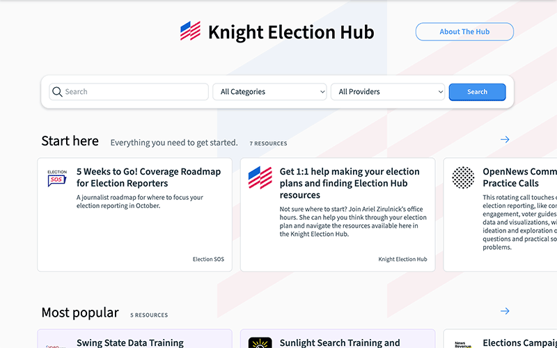 Screenshot of Knight Election Hub
