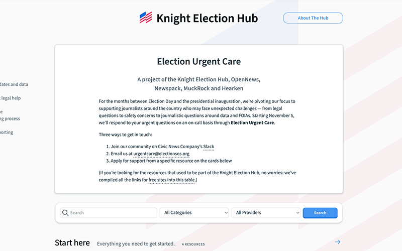 Screenshot of Knight Election Hub